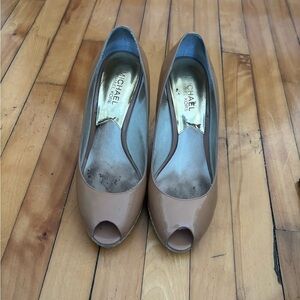Michael Kors Women's Nude Peep-Toe Heels